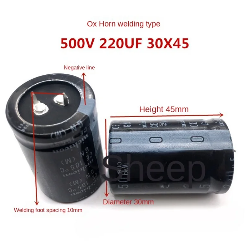 1 قطعة-20 قطعة 500v220uf 30x45 اليابان Nikkei مُكثَّف كهربائيًا 220 فائق التوهج 500 فولت جودة عالية #3