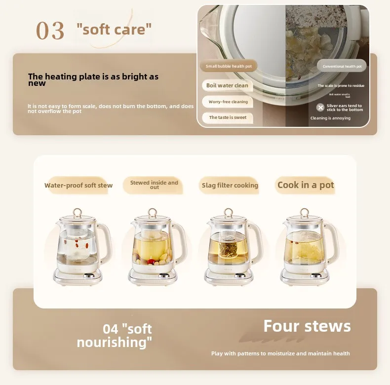 XL Small Bubble Health Pot Multifunctional Household Tea Pot Office Small Stew Pot