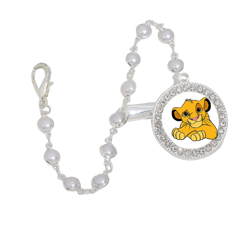 진주 아기 고무젖꼭지 체인 만화 프린트 아기 고무젖꼭지 클립 방울방지 고무젖꼭지 홀더 젖꼭지 클립 아기 수유 액세서리