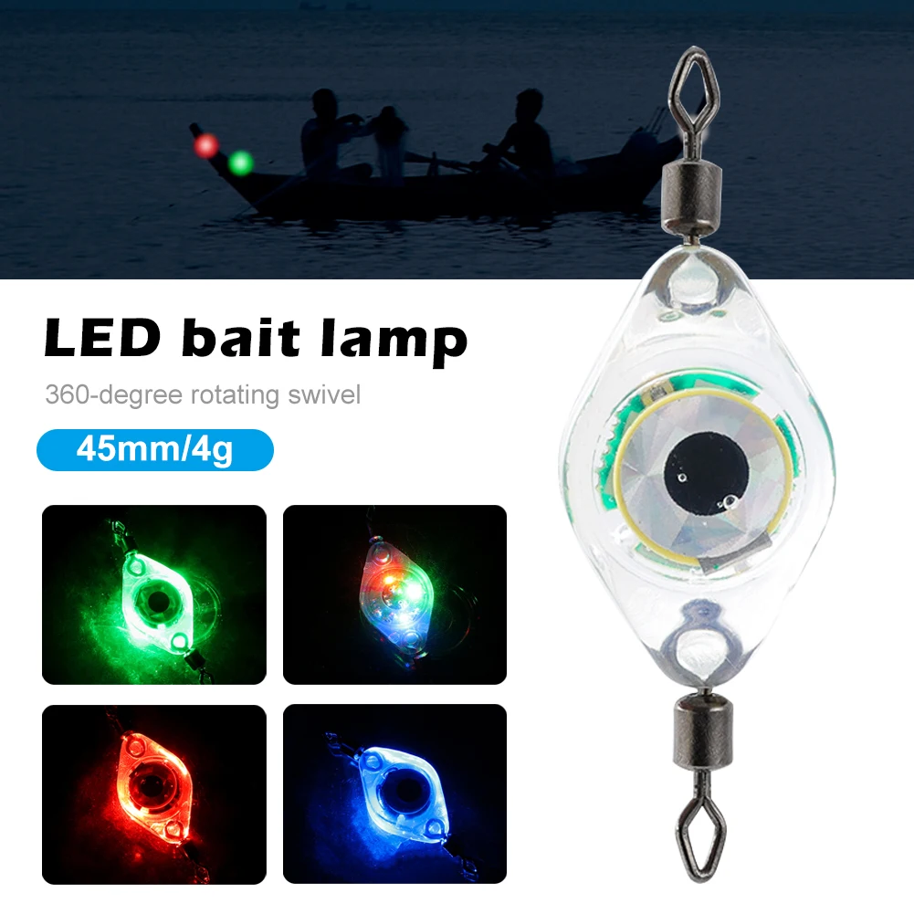 LED Fishing Lure Fish Eye Shape Fishing Lure Light 4.5cm/4g Waterproof Auto On/Off Sensing Deep Drop Light Fishing Tackle