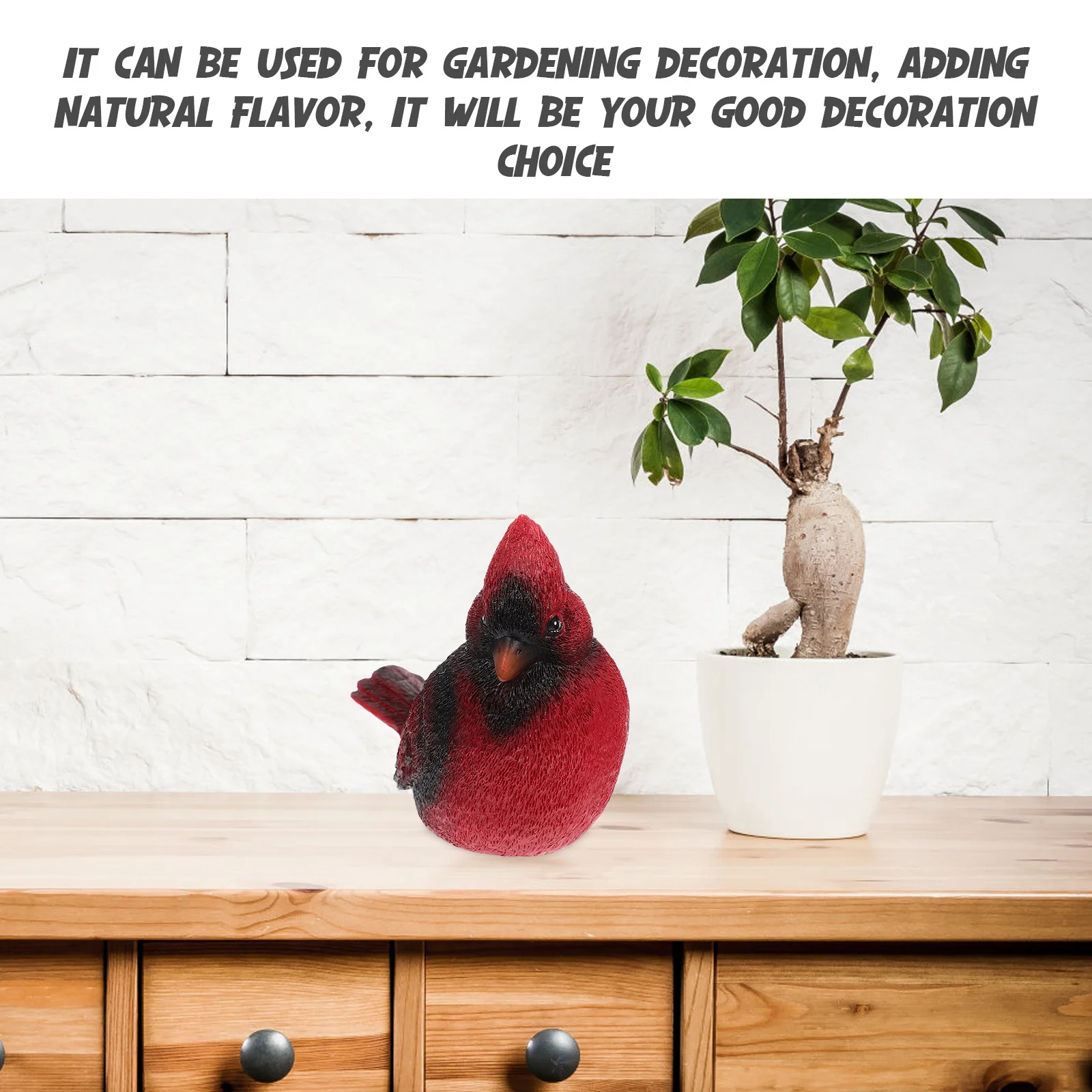 

Lifelike Christmas Red Bird Resin Decor Small Size Festival Atmosphere Indoor Outdoor Garden Mantel Display Fake Bird