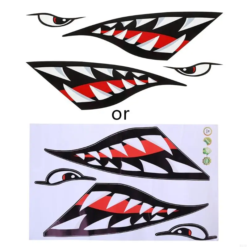 

R9JE Shark Decals Sticker for Canoe Kayak Boat Fishing Canoe Graphics Car Reflective Graphics Sticker Accessories