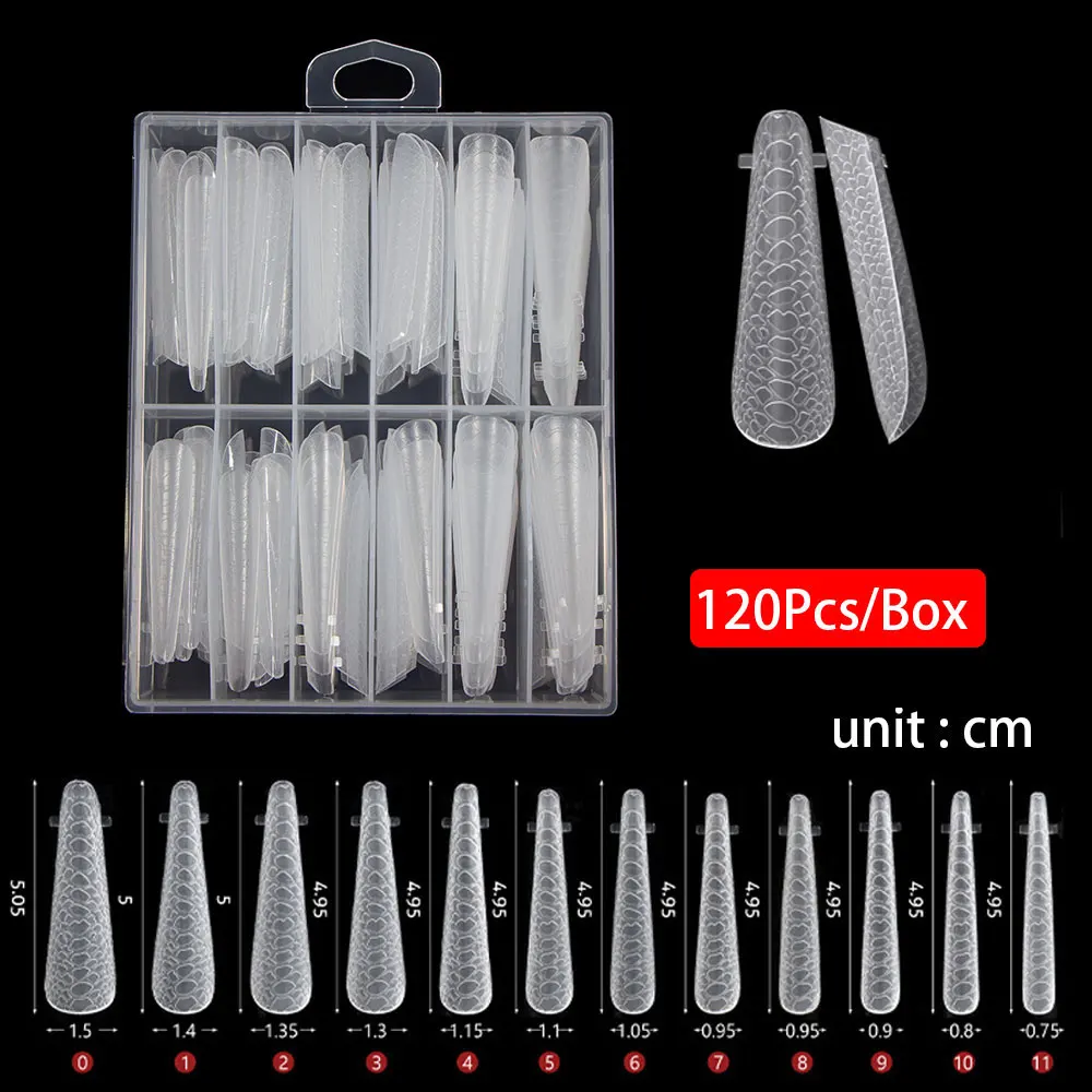 120 قطعة/صندوق جديد أشكال بلاستيكية للأظافر لجل الأشعة فوق البنفسجية بناء سريع تمديد قالب علوي شكل أظافر صناعية نصائح شكل مزدوج #4