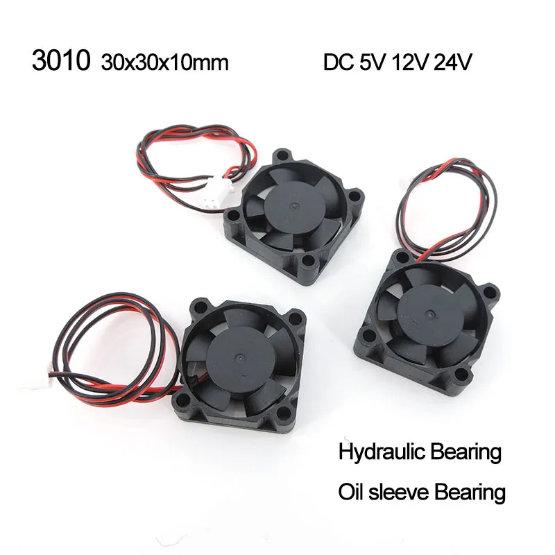 مروحة تبريد طابعة ثلاثية الأبعاد ، 3 ، dc ، 5 فولت ، 12 فولت ، 24 فولت ، 30 × 30 × 30 × 10 ، بطاقة رسوميات ، غلاف زيت ، محمل هيدروليكي ، سلك 2pin l1