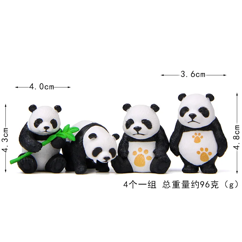 Figuras de acción de animales raros de la selva salvaje para niños, modelo de Panda, juguetes coleccionables, regalo divertido, decoración del hogar