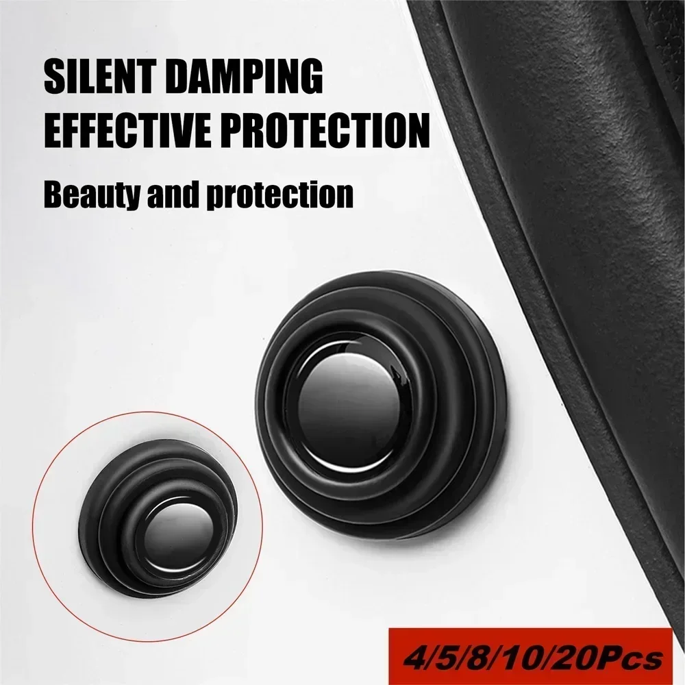 4-20Pcs Silicone Auto Door Shock Stickers Door Anti-shock Silicone Pad Shock-Absorbing Buffer Gasket Auto Soundproof Accessories