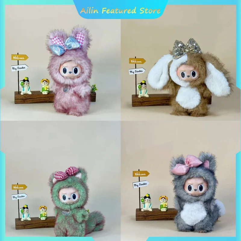 

Для Labubu Одежда 17 см Милое платье-платье Плюшевый комплект Kiwi Зеленый комплект Розовое платье с бантом Милое и модное платье-кукла Одежда