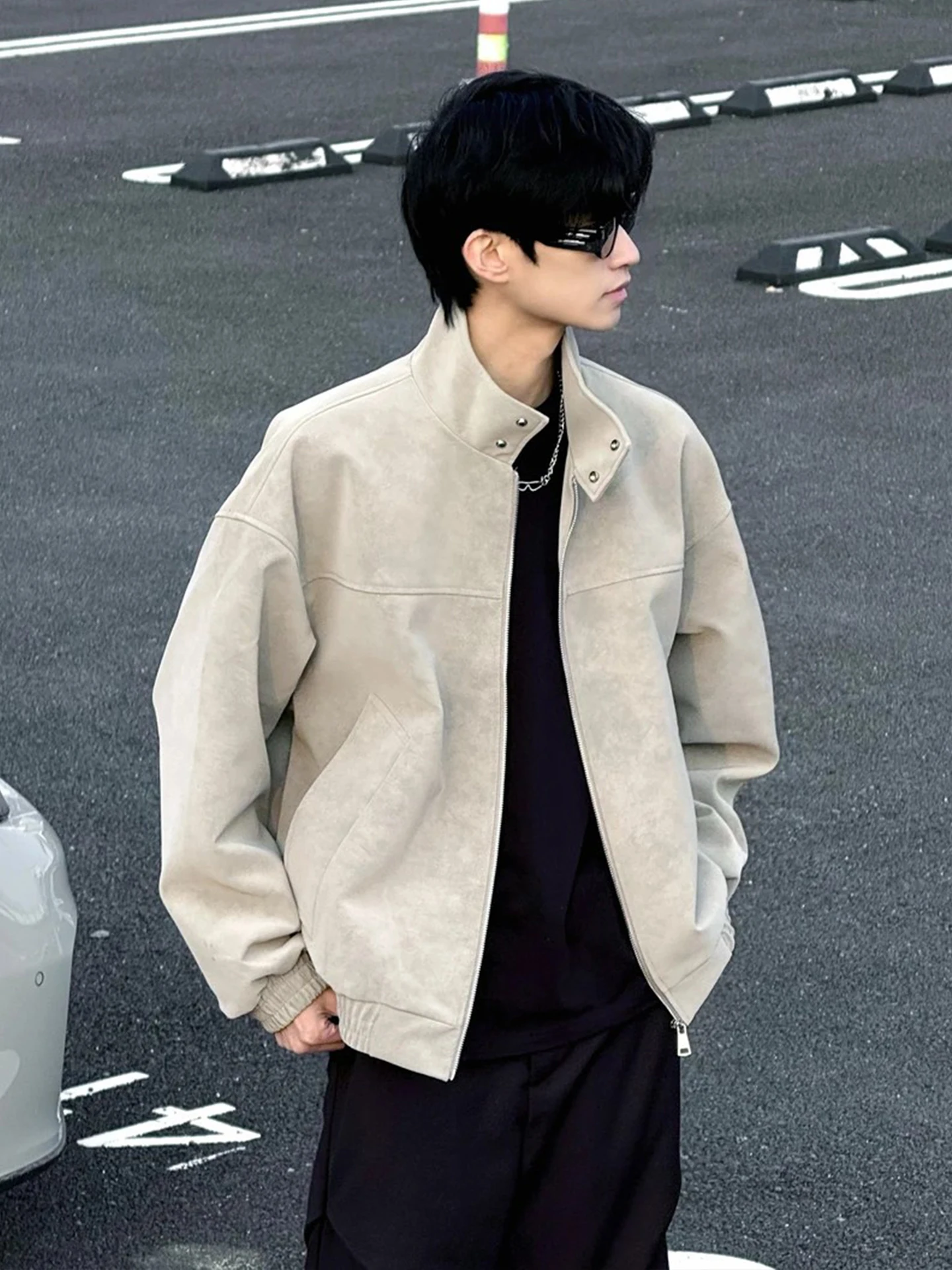 

Militaria Sle Men's Leather Jaet Autumn Spring CleanFit Fade Dyeing Matte Surface American Retro Flight Jaet Coat