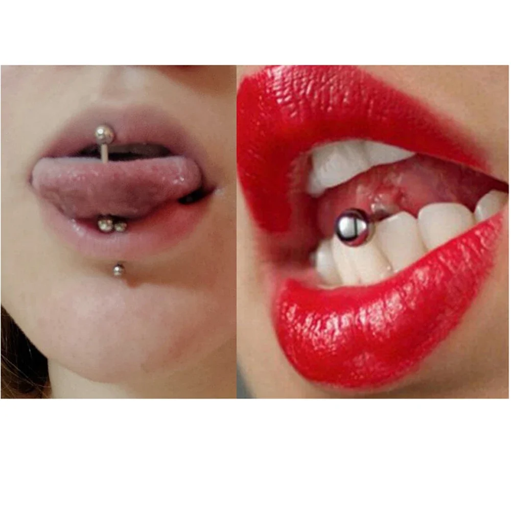 

5Pcs Stainless Steel Tongue Piercing 14G Industrial Barbell Nipple Bar, 3/4/5/6mm Ball Punk Sexy Body Piercing Jewelry