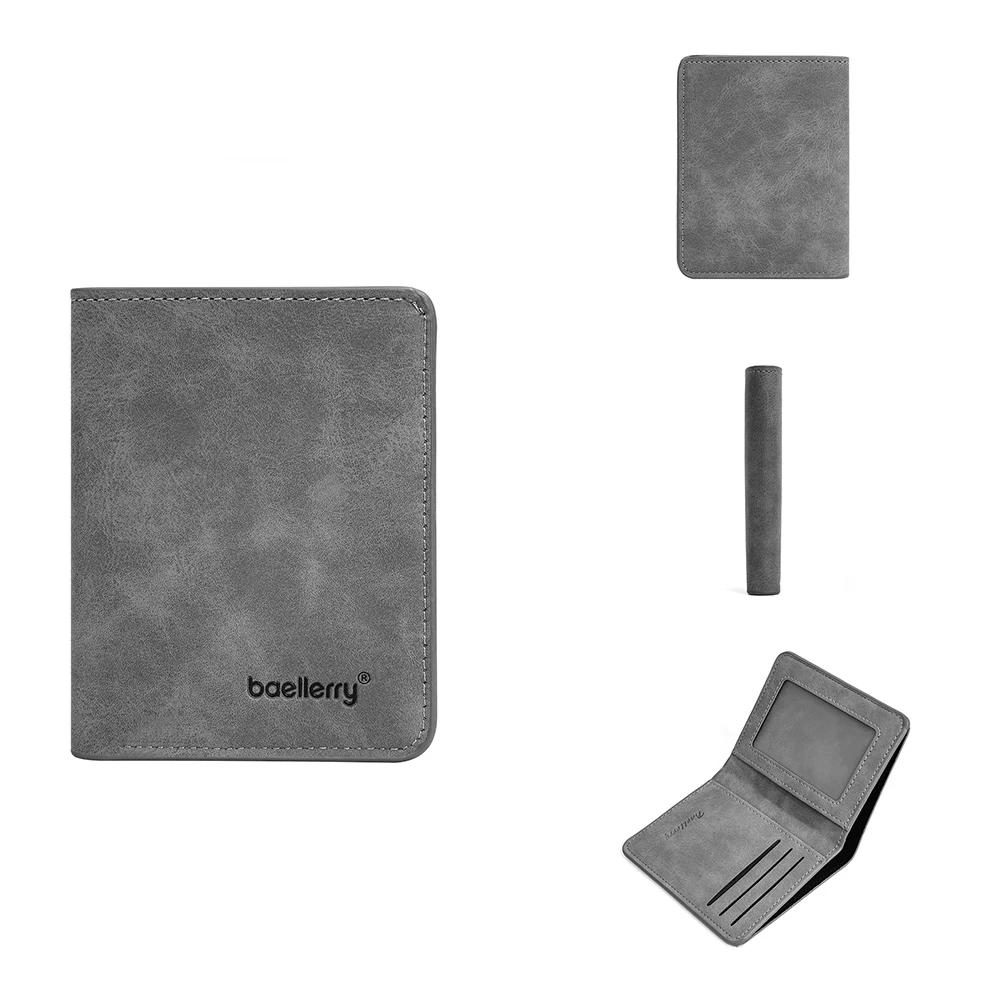 運転免許証財布 マットマルチカードホルダー PUレザー財布 傷防止 メンズショートウォレット カジュアルデート用 ジーンズポケット