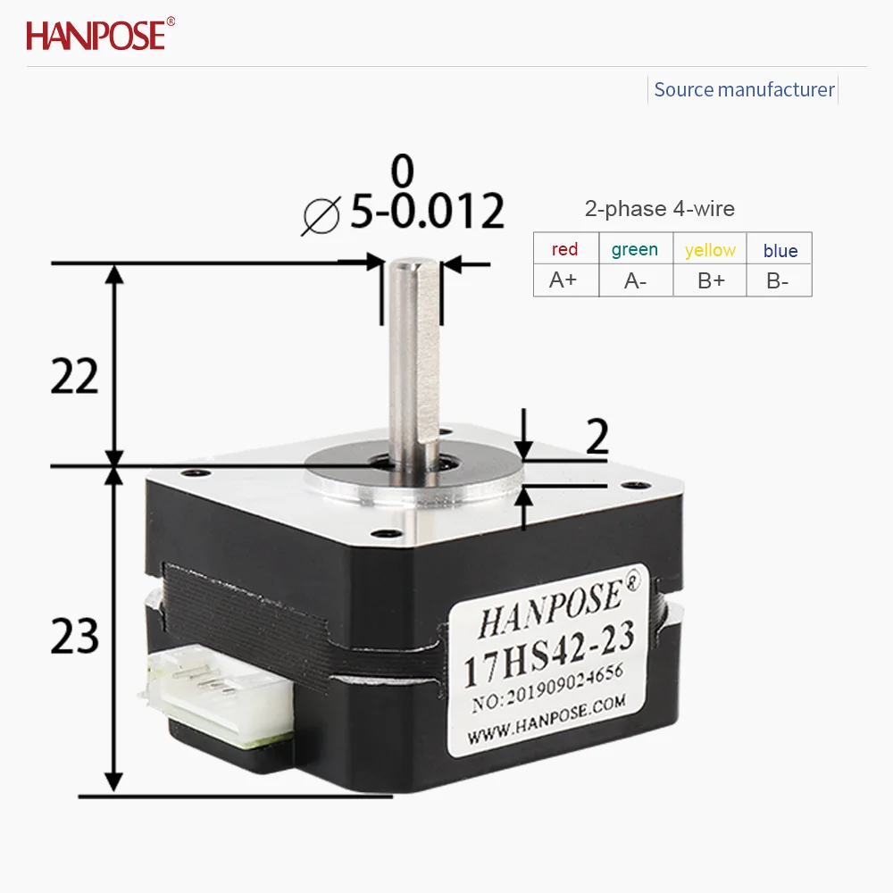 

N двухфазный четырехпроводной EMA17 17HS4223 шаговый двигатель 3,4 В 0,8 А производитель двигателя промышленного робота прямые продажи NEMA17