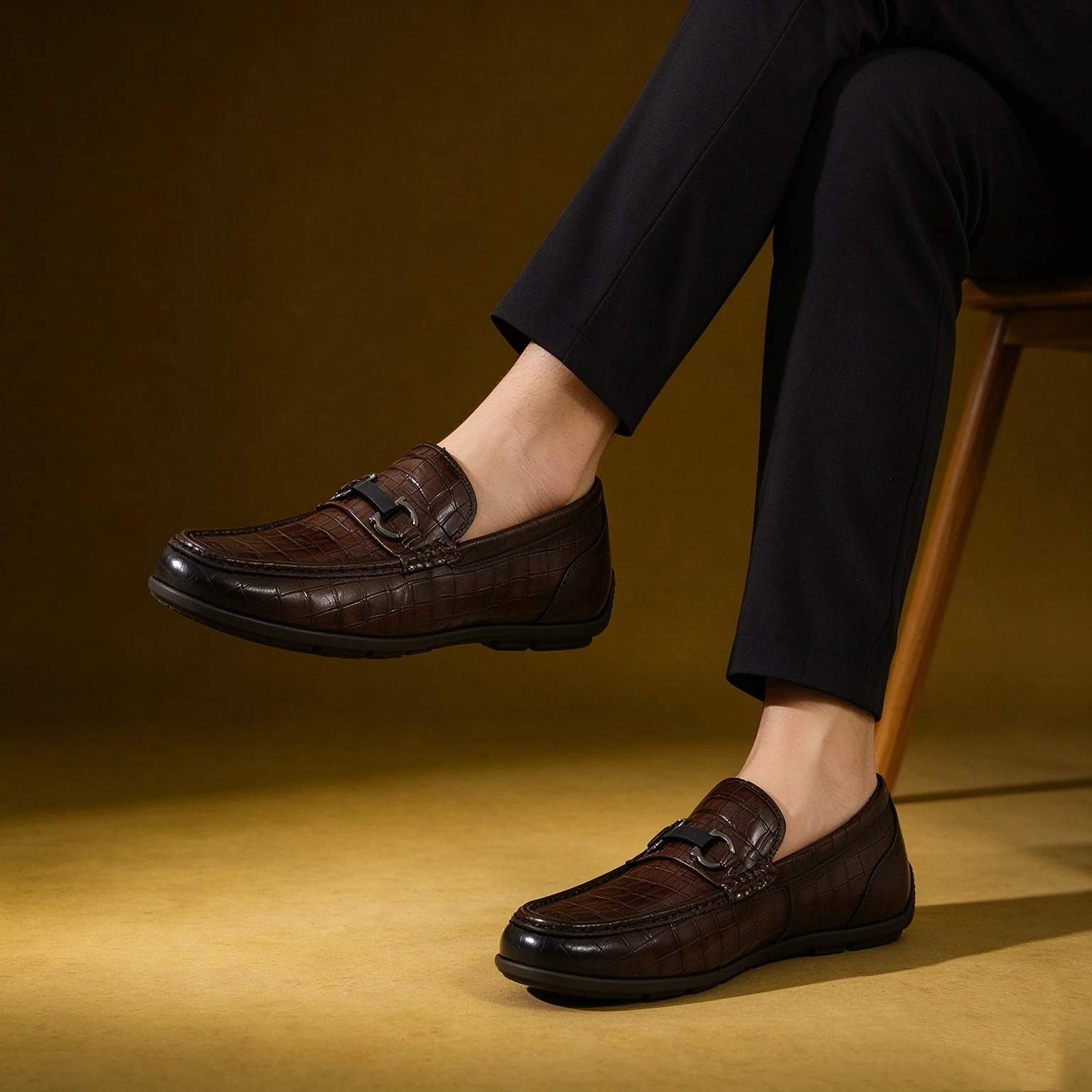 Men's Loafers, Stylish British Business Casual Shoes, Soft Sole Low-top Slip-on Leather Shoes, Young Men Formal Dress Shoes