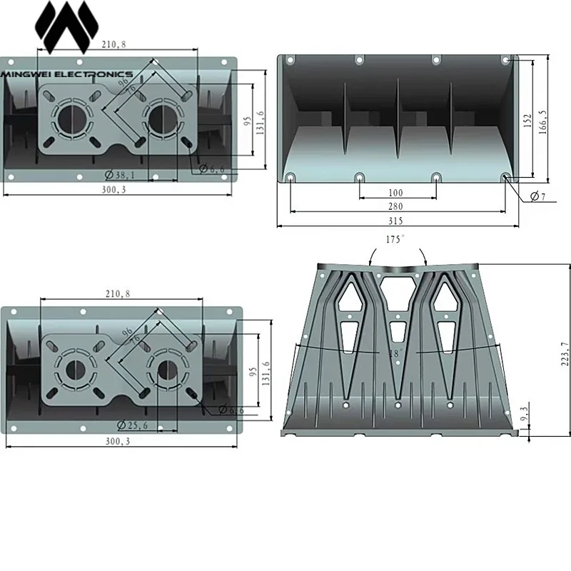 Bocina Profesional para Altavoz Line Array MW Audio, 1.4 Pulgadas, 1 Pulgada de Garganta, 3156L x 166W x 224H, Accesorio de Audio