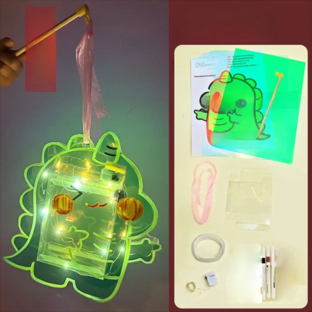 

PVC Mid-Autumn Glowing Lanterns Simulation Luminous Cartoon Lantern DIY Handmade Lantern Material Package Mid Autumn Festival