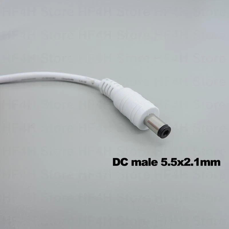 1/1.5/3/5m white DC male to female jack Power supply connector Cable Extension Cord Adapter Plug 12V 5.5x2.1mm 22awg 3A B4