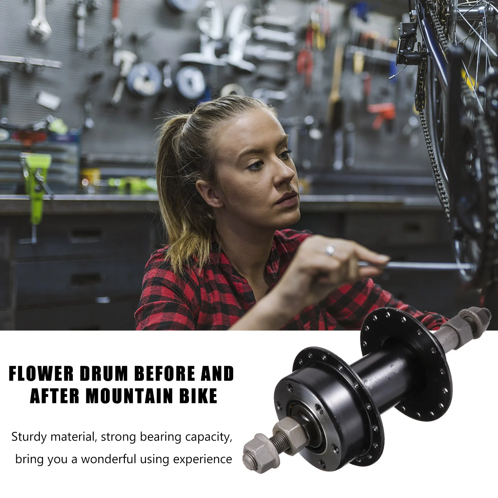 1Pcs Sturdy Lightweight Bike Bearing Hub 32 Holes Low Friction Accessory Disc Brake Hubs Bike Bearing Hub Disc Brake Hubs