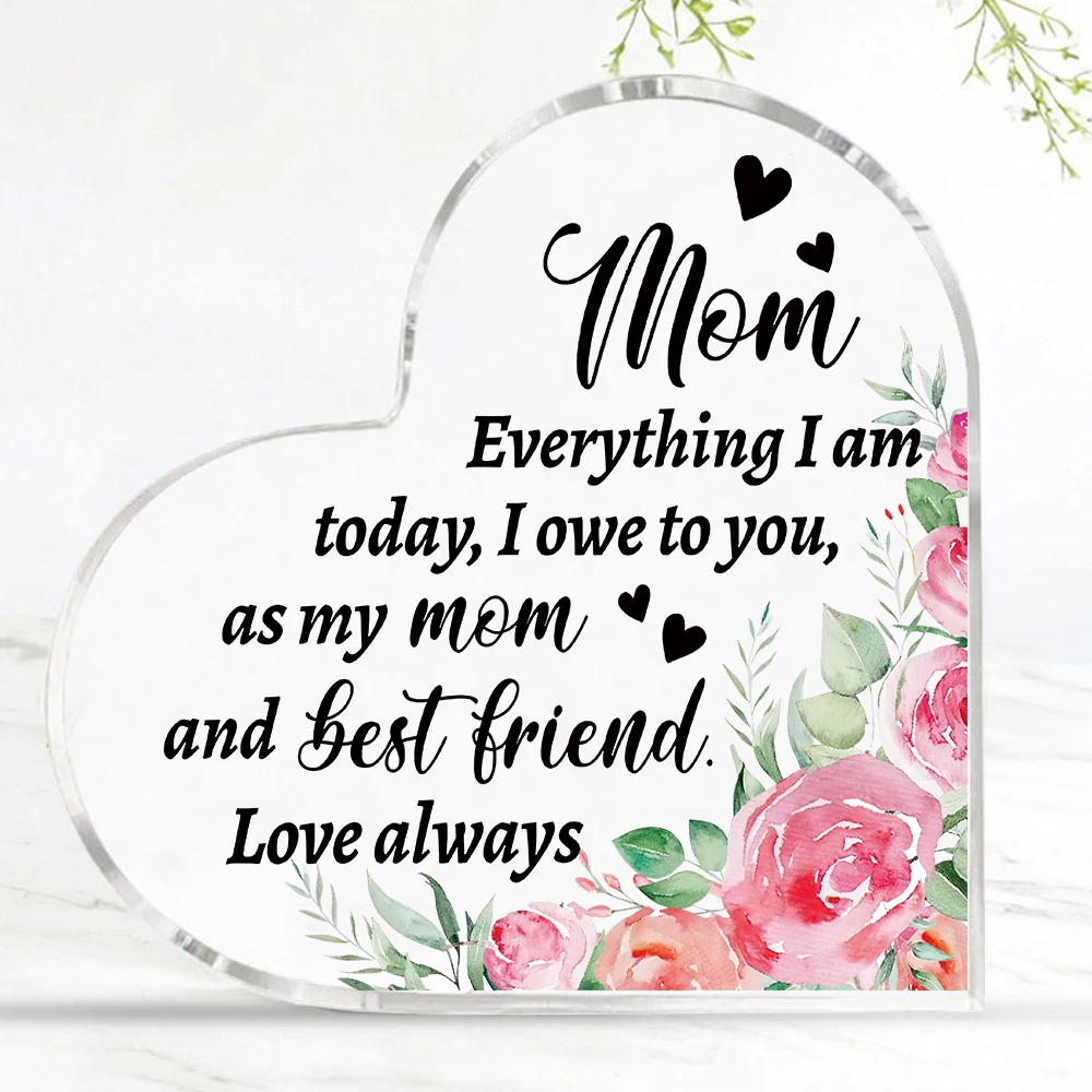 Mom Gift Dad Gift Mother in Law Bonus Heart Plaque Grateful Birthday Acrylic Sign