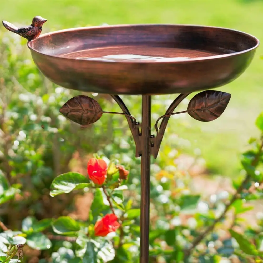 Bird Food Dispenser Iron Bird Feeder Plugin Large Capacity Durable Bird Feeding Dish Retro Convenient Bird Water Bowl Courtyard