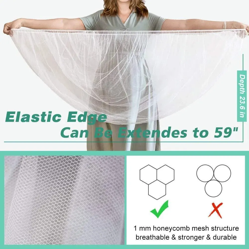 ناموسية لعربة الأطفال المحمولة الصغيرة سرير علة صافي قابل للغسل غطاء شبكي ناعم مع حافة مرنة لسرير عربة الأطفال #5