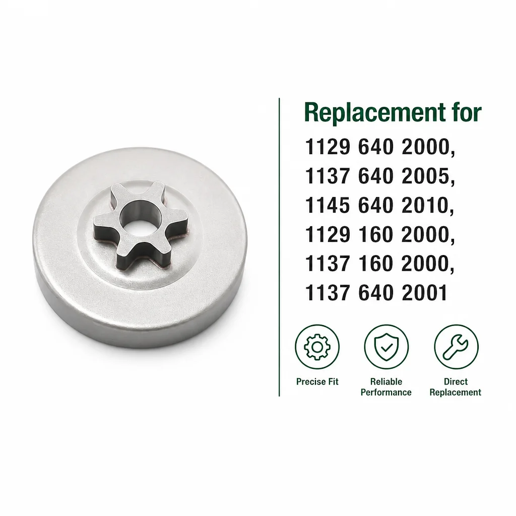 3/8'' 6T Chainsaw Clutch Drum Kit with Needle Bearing For Stihl MS200T MS201TC MS192C MS192TC OEM 1137 640 2005,1145 640 2010