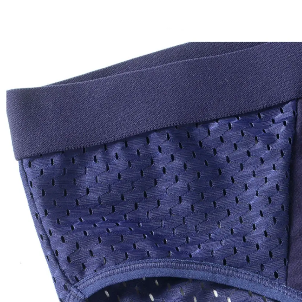 

4PCS Low Waist Men Mesh Panties Oversize Briefs Male Thin Panties Elastic Male Lingerie Ice Silk Triangle Underwear Male