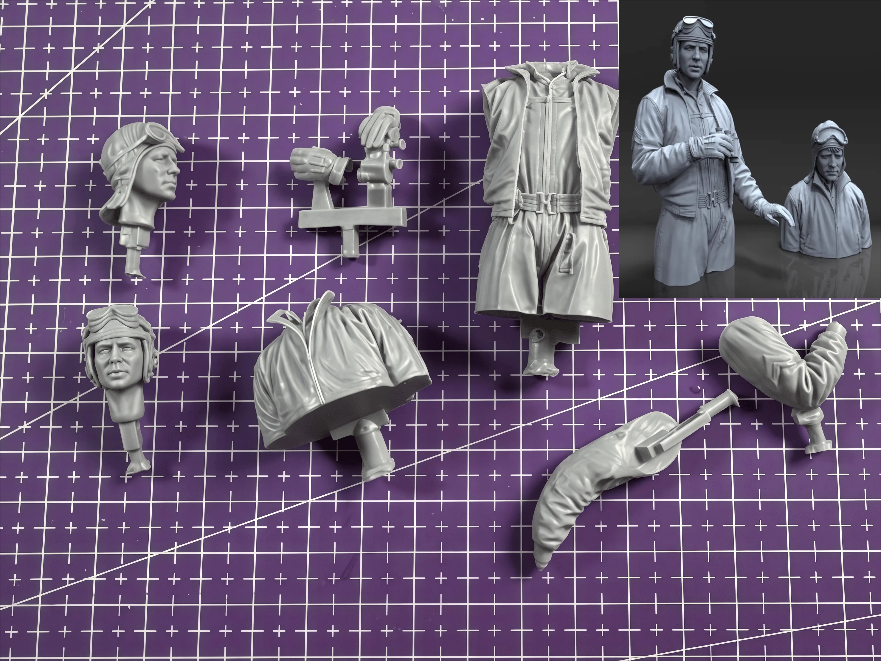 

1:16 Resin Model Assembly Kit, GK， Half Body Portrait of Resin Tank Member, Unpainted