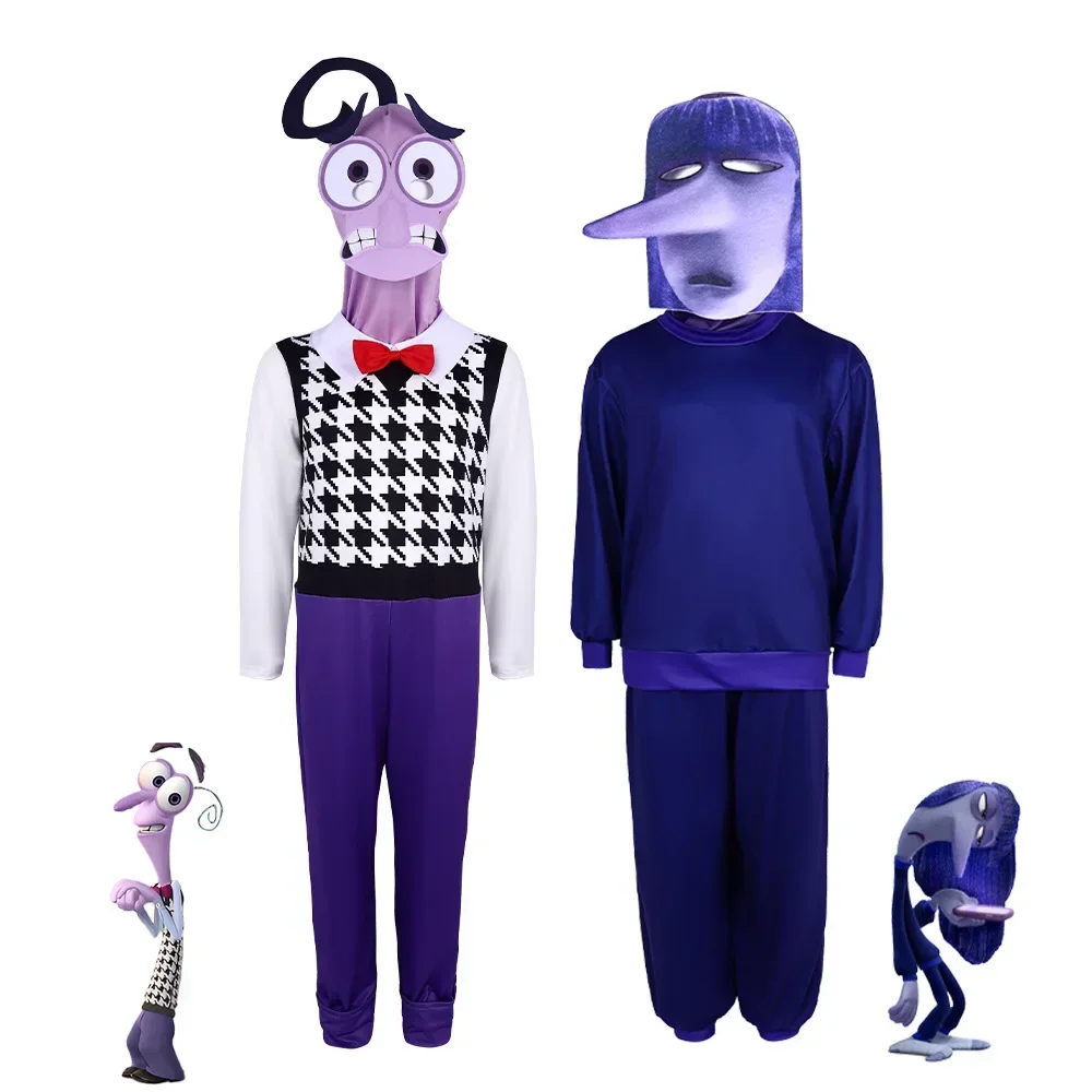 Disfraz de Cosplay de películas de Anime para niños y adultos, mono con cabeza, disfraz de Halloween, Inside Out, Joy, disgusto, Anger, triste, ansiedad