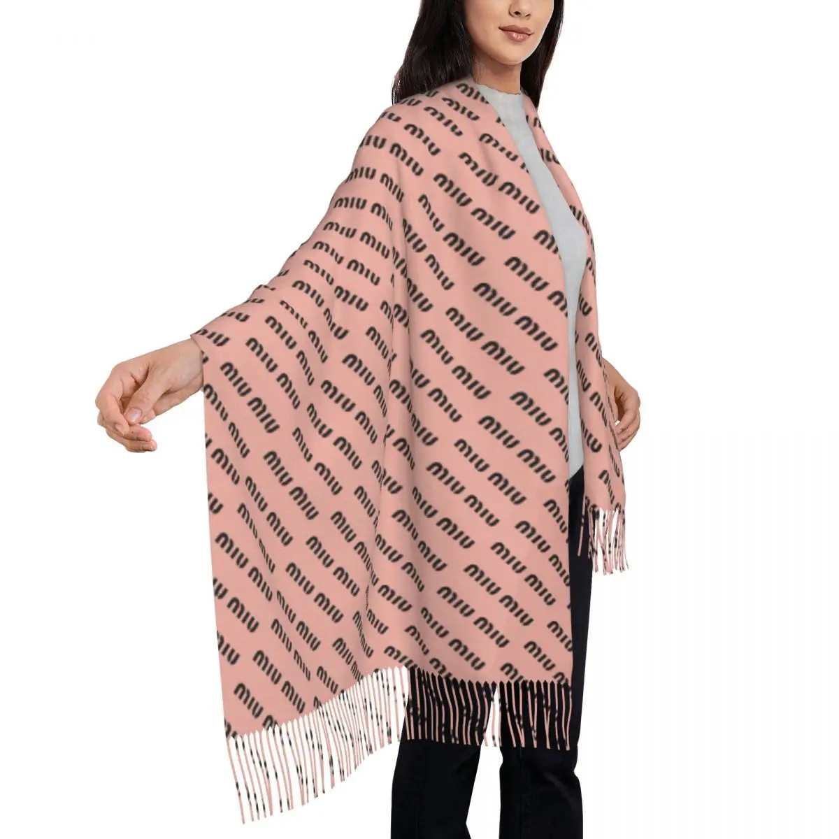 Keep Warm Scarf Winter Fashion Luxury Logo Shawl Wrap Doodle Custom Bufanda Womens y2k Funny Scarves Wraps