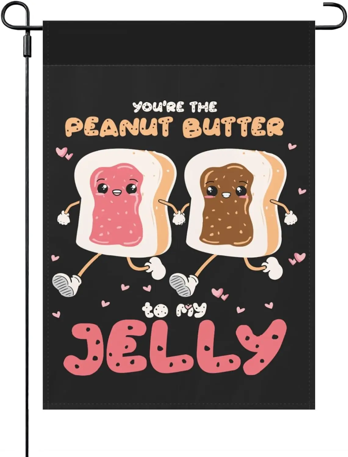 Bandera de San Valentín con la frase 'You're The Peanut Butter To My Jelly', talla única, bandera vintage para exteriores, para jardín, HJN EEL