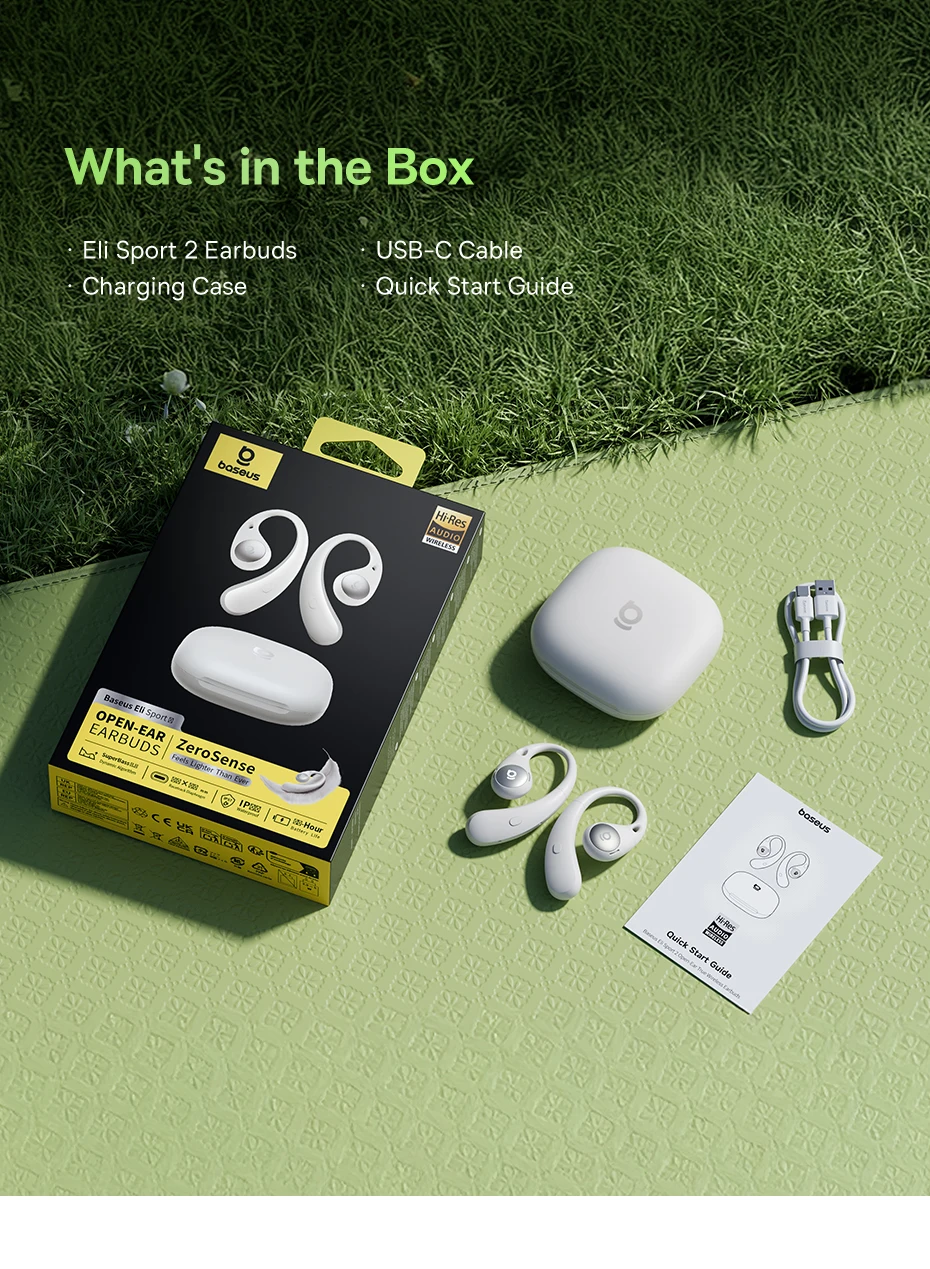 Baseus Eli Sport 2 Open-Ear-Kopfhörer, kabellos, Bluetooth 6.0 OWS-Kopfhörer, hochauflösend, mit LDAC OWS-Kopfhörer, Ohrbügel-Sport-Ohrhörer – Detail 18