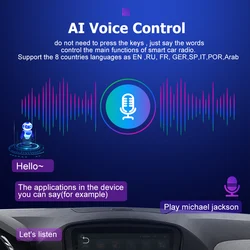ai voice control for android wince car radio multimedia player language English spanish russian french germany arab portugues
