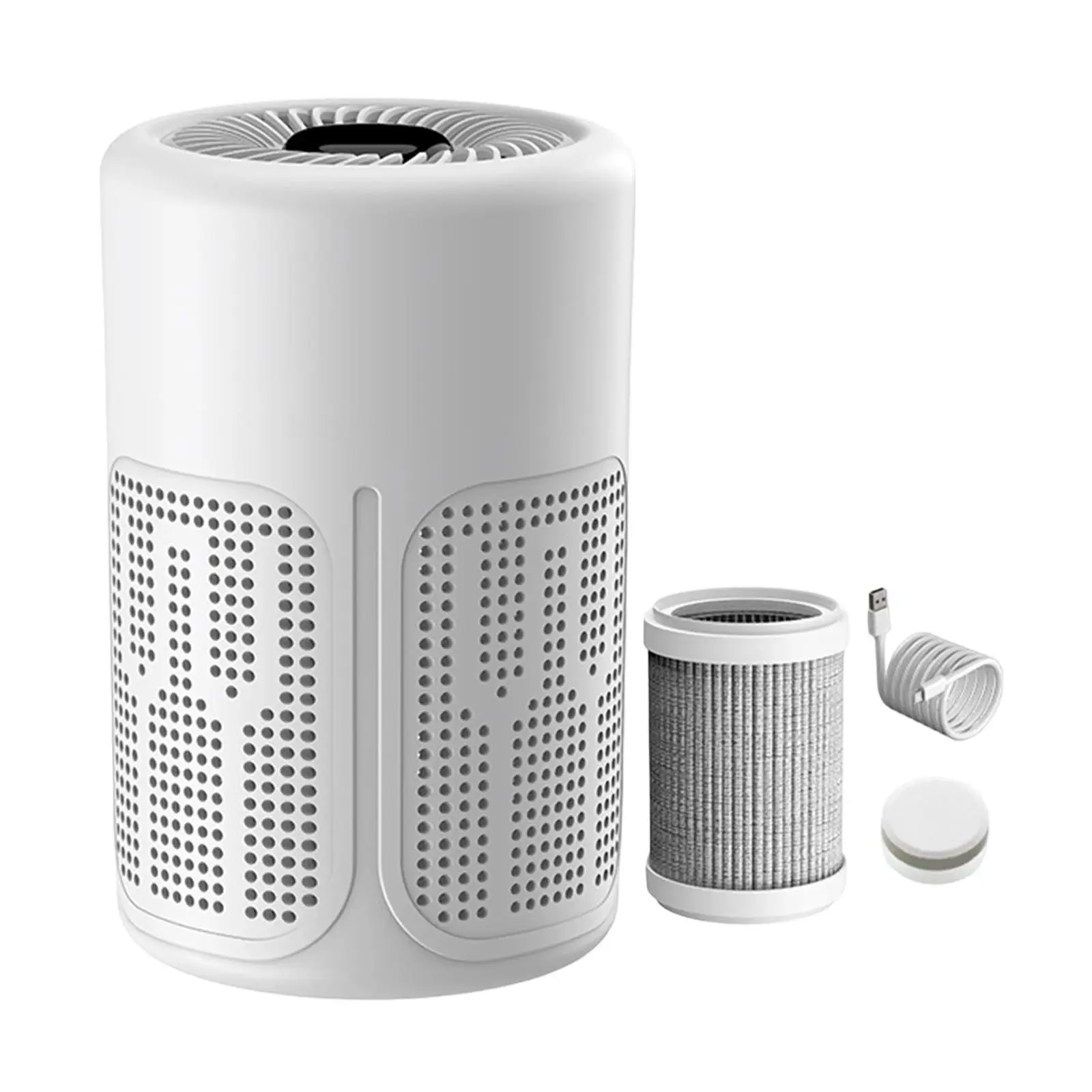 

Очиститель воздуха для дома, офиса, автомобиля, портативный, умный, профессиональный, белый, удаляет пыльцу, пыль, аллергены животных, CO2