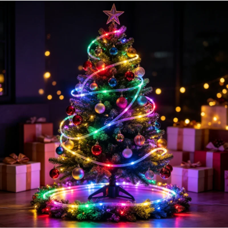Solar Rope Lights Outdoor, Waterproof LED Fairy Lights with 8 Lighting Modes for Garden Wedding Christmas Decor