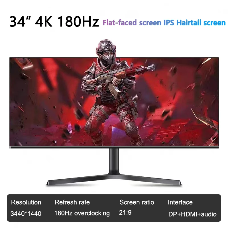 34" 4K IPS Panel Flachmonitor Native 100Hz/165hz/180hz Designer Gaming E-Sport Business Office Desktop Computer LCD-Monitor
