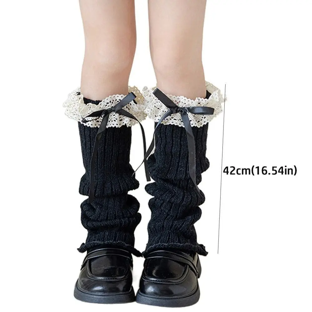 Kawaii High Elastic Kids Lace Leg Warmers Lace Trim Knitted Foot Cover Sweet Style Children's Foot Warmer Girls Fashion