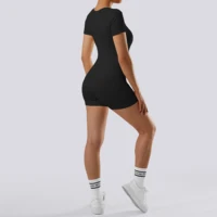 Women’s Yoga Short Sleeve Jumpsuits Slim Fit Stretch One Piece Playsuits Romper Basic Fitness  Sportswear For Women Yoga Clothes - Image 6