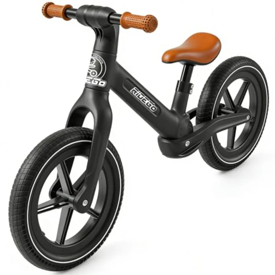 

14 Inch Balance Bike for 3 6 Years, Lightweight Toddler Bike with Air Rubber Tires, Adjustable Seat, Durable Push Bicycle Gift