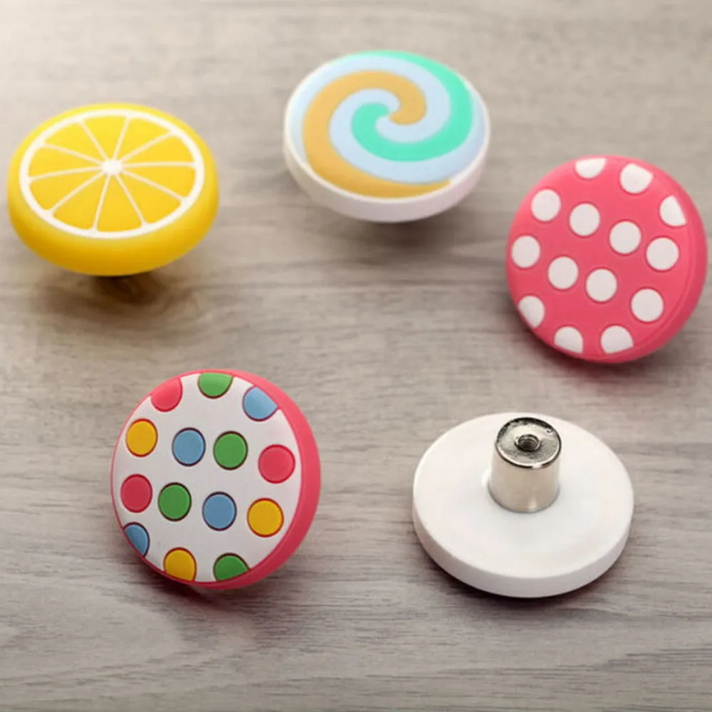 Color Soft Glue Environmental Protection Children Room Kids Knob Candy Drawer Shoe Cabinet Wardrobe Wine Cute Cartoon Handle