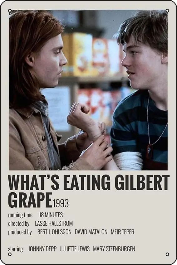 What's eating gilbert grape Poster Metal Tin Sign Plaque Man Cave Wall 8x12 Inch Wall Art Decoration