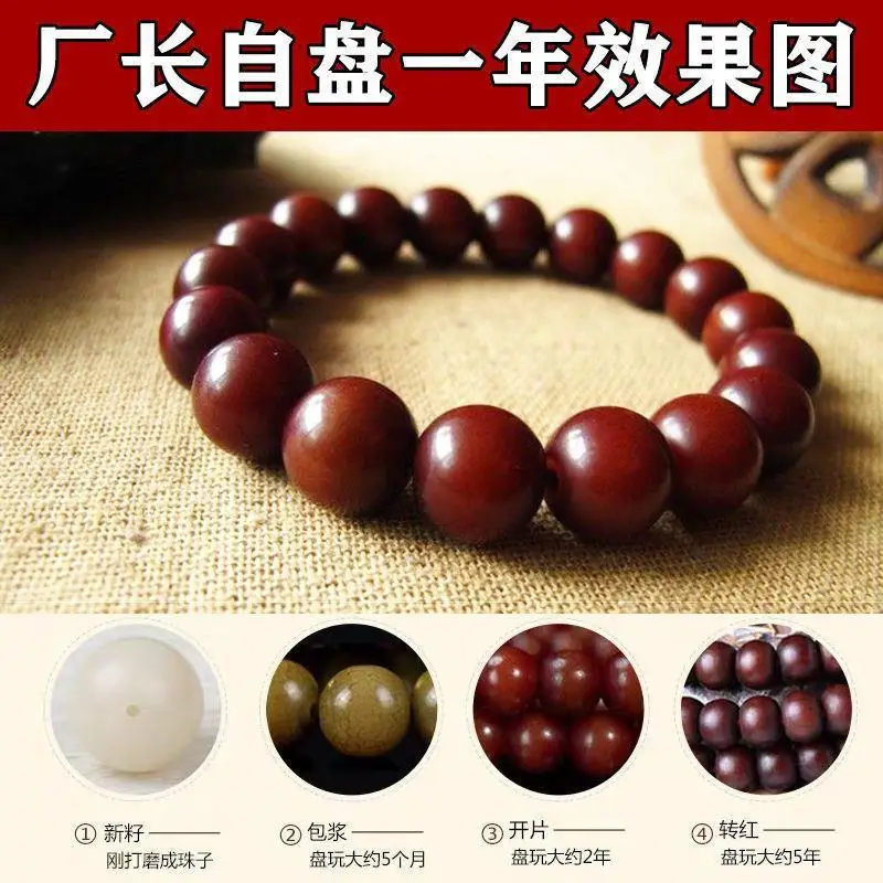 Natural White Jade Bodhi Bracelet Finishing Polish High Density Smooth White and round Beads Bracelet Men and Women Bodhi Seed B