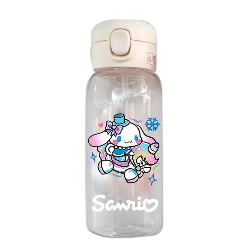 400-600ML MINISO Sanrio Kuromi melodia słomka plastikowa butelka wody duża pojemność przenośne przezroczyste dziecięce kubek na wodę do picia