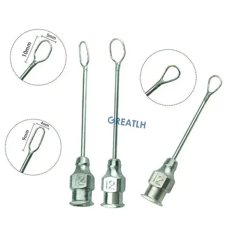 GREATLH Stainless Steel Lens Loop Infusion Cannula Irrigating Vectis Ophthalmic Surgery Instrument