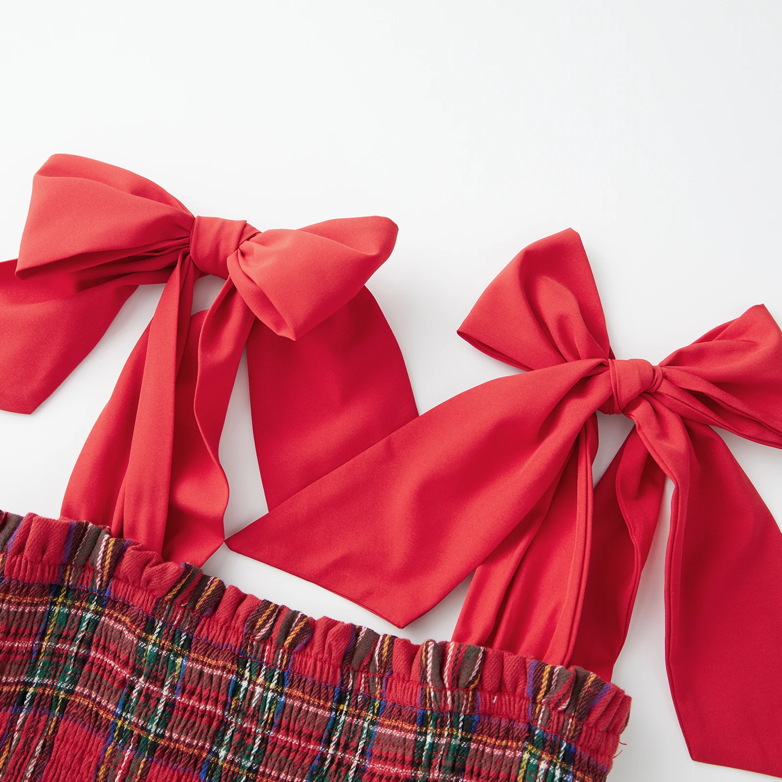 Damen-Kleid mit Batikmuster, stilvolles, kariertes, gesmoktes, ärmelloses, langes A-Linien-Kleid mit Rüschenbesatz