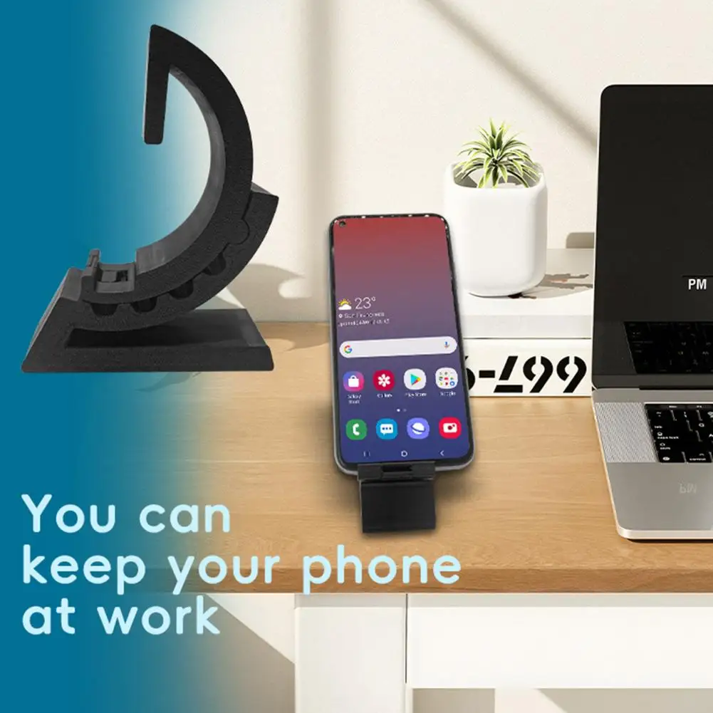 Suporte do telefone móvel de plástico portátil montagem do telefone celular ajustável desktop berço doca para todos os telefones material mesa escritório
