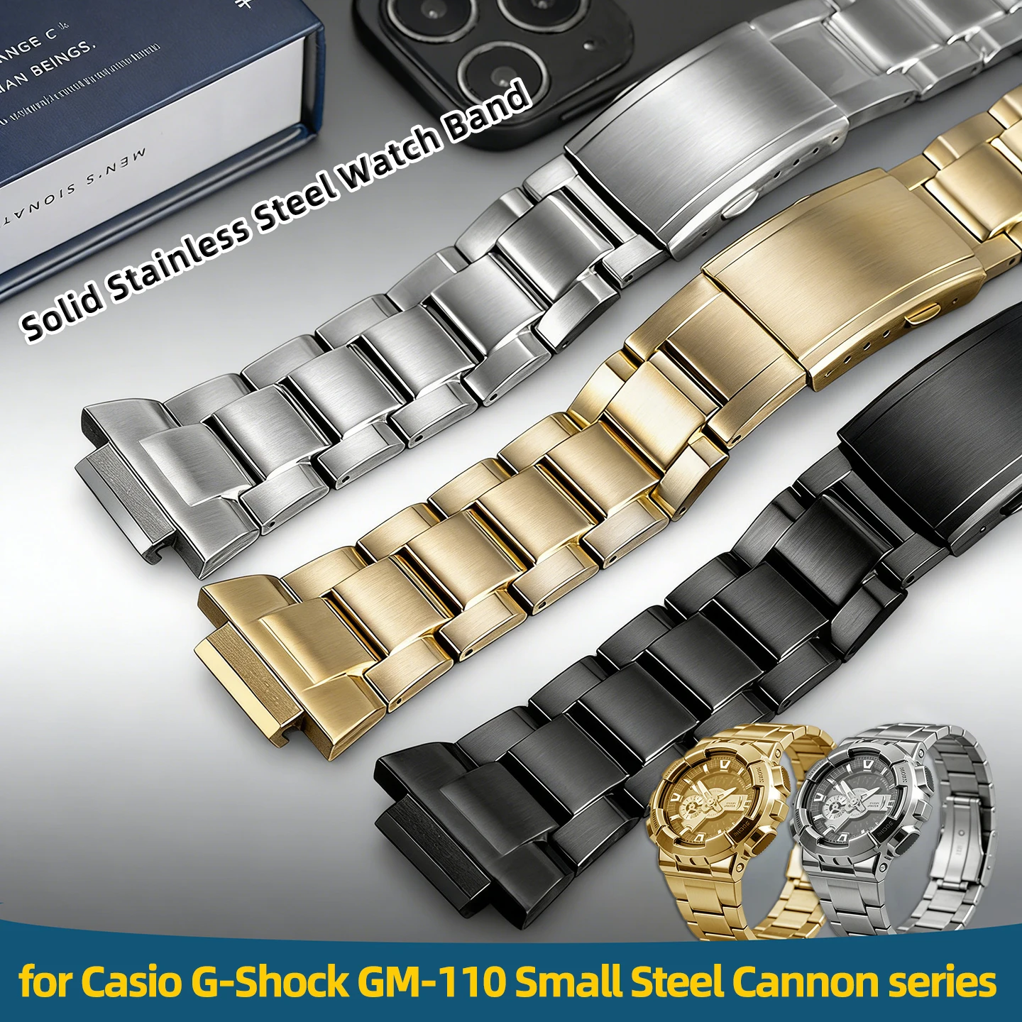 high-quality-16mm-solid-304l-stainless-steel-watch-band-for-casio-g-shock-gm-110-small-steel-cannon-series-replacement-strap