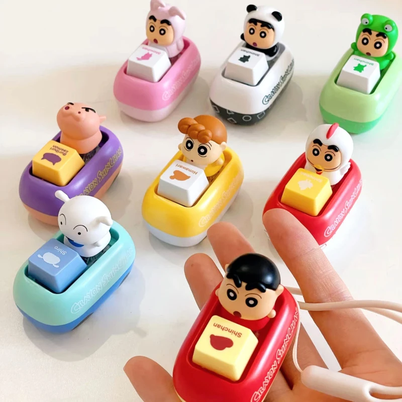 

52Toys Blind Box Crayon Shinchan Tap Relieve Decompression Keycap Collectible Figure Stress Relief Toy For Adult Relaxation Gift
