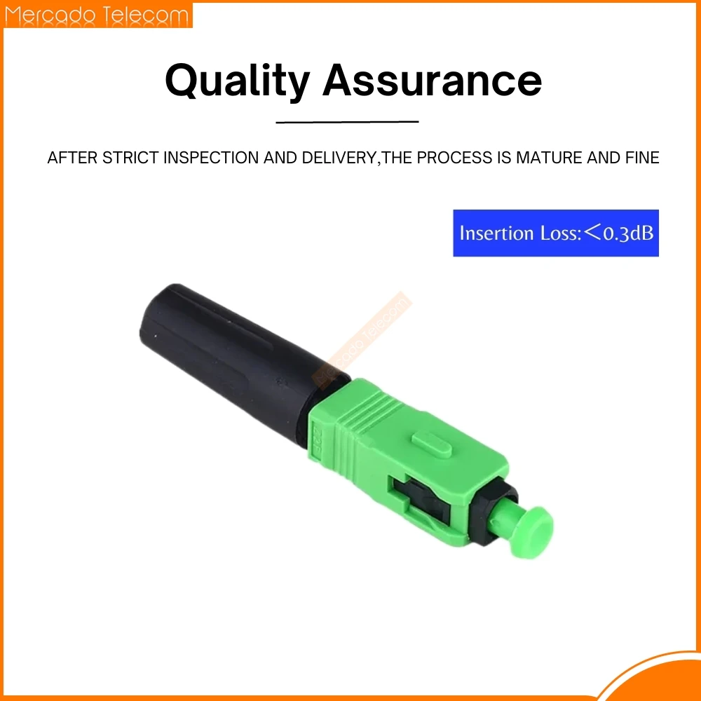 Imagem -03 - Caixa sc Apc Fibra Conector Rápido sc Apc Único Conector Rápido de Fibra Óptica Conector sc Use Ftth Alta Qualidade 3m 100 Peças