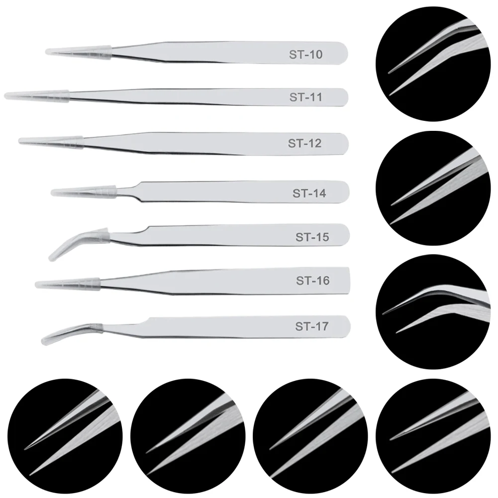 전자 회로 유지 관리를 위한 전자 전화 수리 도구용 정밀 스테인레스 스틸 정전기 방지 핀셋용