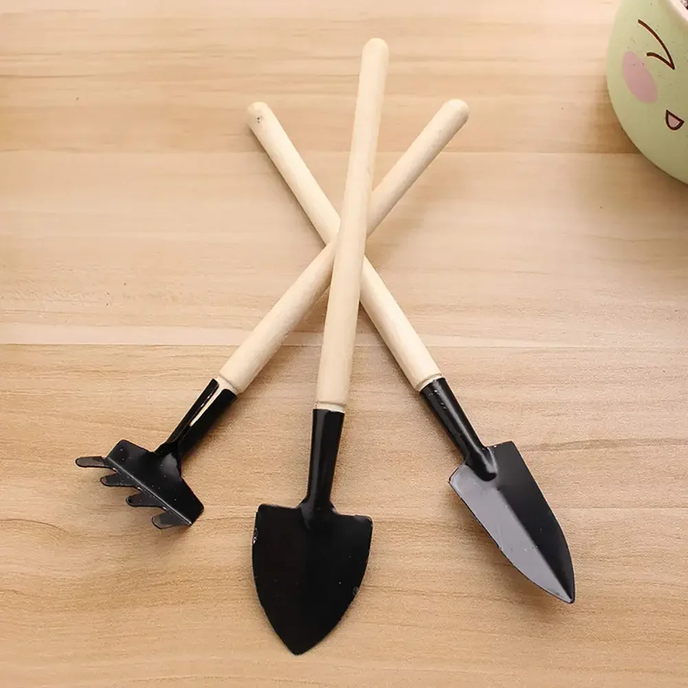 Flower Rake Three-piece Set Gardening Tools Small Shovel Vegetables Flowers Succulents Small Iron Shovel Potted Plant Supplies
