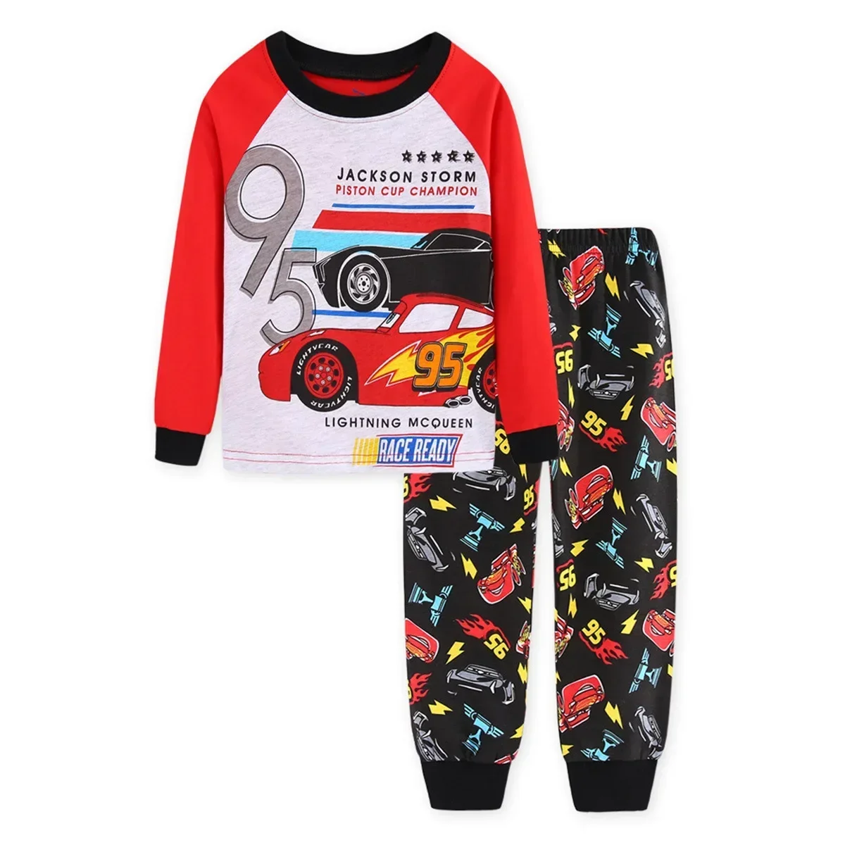 Pajamas for Children Cute Pajama Set for Boys with Cartoon Shark Print, Long Sleeve Loungewear for Kids